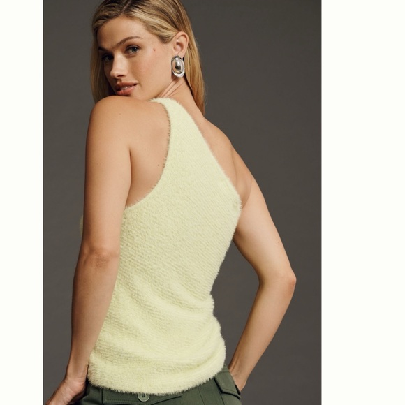 NWT Anthropologie One-Shoulder Eyelash Sweater Tank M - Picture 3 of 8